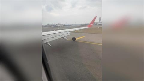 最新／桃園機場驚爆「客機輪子脫落」畫面曝光　跑道暫時關閉