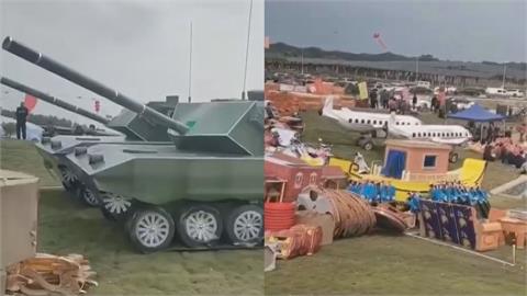 祖先也瘋狂！清明祭祖出現「大型紙紮坦克車」　網驚：跟閻王打仗嗎？