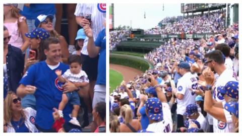 MLB(影)／等一下這位球迷很眼熟！小熊強打開轟全壘打球竟被「學長接到」全場狂歡