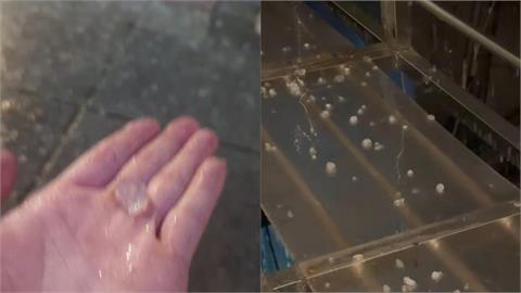 雙北深夜「下冰雹」引民眾搶拍！畫面曝光…網嚇喊：窗戶、遮雨棚快被砸破