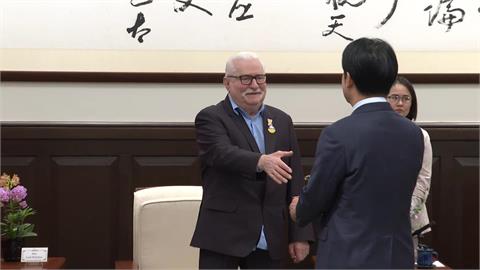 接見波蘭前總統華勒沙　賴總統：1996總統直選他訪台給予支持