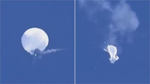 美軍戰機射下中國間諜氣球　目睹者拍下擊落瞬間：變皺巴巴的衛生紙