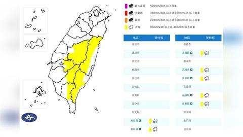 雨彈開炸！全台7縣市大雨特報　影響地區、時間一次看