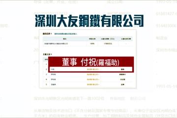 羅福助深圳現身 改名「付祝」任職兒鋼鐵公司