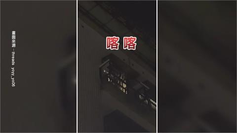 逢甲男子高樓狂敲玻璃！　碎片掉街道行人.騎士急閃