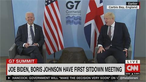G7峰會登場前夕拜登、強森相見歡　簽署新版大西洋憲章