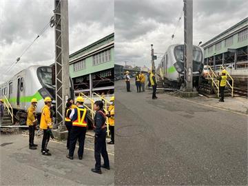 快新聞／台鐵EMU900型電聯車進洗車場出車禍　車頭毀損畫面曝光