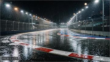 F1新加坡大獎賽遇暴雨　衝刺賽因賽道積水延後起跑