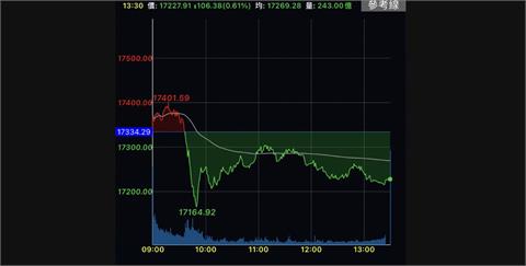 台積電跌10元、AI漲多震盪　台股挫106點退守17200點