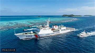 中國海警於黃岩島海域演練　模擬登檢與強制拖帶