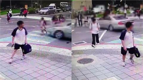 慎入！三峽車禍「現場監視器畫面曝」3女學生正面被撞飛　2男學生接連遭殃
