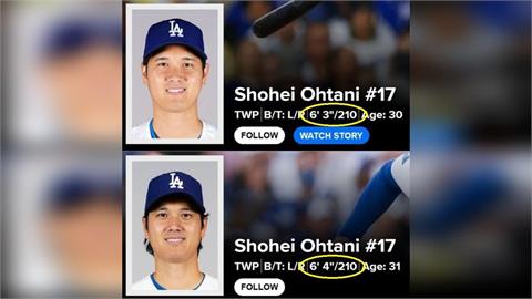 MLB(影)／31歲的大谷翔平又長高了！大聯盟官方數據拉長2公分真相曝光