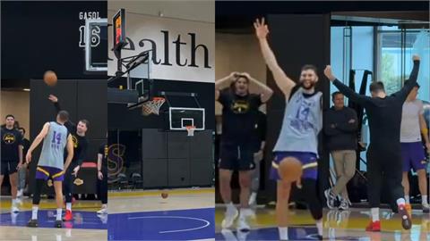 NBA(影)／後場投籃你行嗎？湖人D77「如喝水般」甩進、騎士中鋒「糗按投籃鍵」