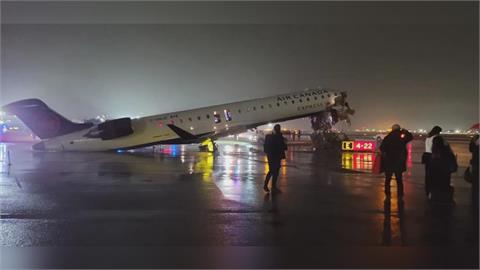 快新聞／紐約機場「飛機撞消防車」機身撞毀　傳至少2死70傷