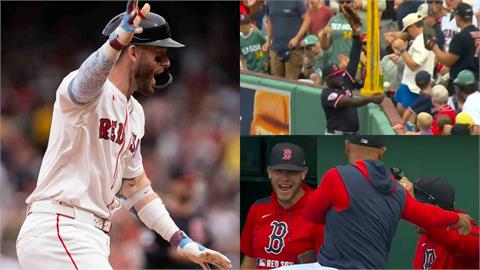 MLB(影)／紅襪球星再現「佩斯基標桿全壘打」　手套「撈到一半滾出來」助攻開轟