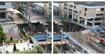 捷運施工地段突崩陷！曼谷瓦集拉醫院前突現50公尺巨坑　地質局：疑因水管爆裂所致