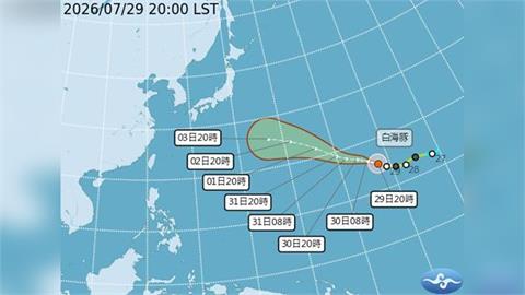 最新／「白海豚」升級強颱！最新路徑曝　氣象署指「這時間」離台最近