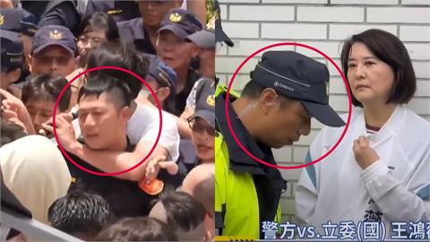 男員警遭黃國昌架脖子！昔被迫「鞠躬道歉王鴻薇」疑同1人…網驚：也太倒霉