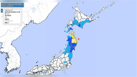 快新聞／日本東北再震！岩手縣近海清晨地震規模6.1　無海嘯危險