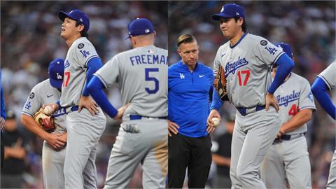 MLB(影)／痛！強襲球直擊大谷翔平　四局崩盤遭連續安打成「敗戰候選人」