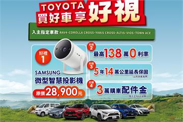 「Toyota 買好車享好視」入主指定車款送 Samsung 微型智慧投影機！