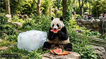 中國西安高溫狂飆！動物園貓熊啃西瓜、猩猩喝綠豆湯消暑