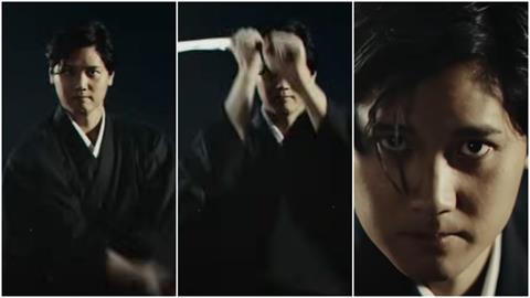 經典賽(影)／真日本武士！大谷翔平「拔刀」宣傳氣勢太強　網笑：要變上壘慶祝動作了