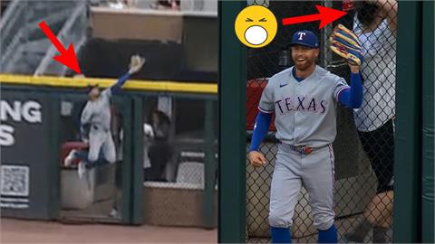 MLB(影)／「莫」可能啦！遊騎兵外野手尼莫「翻牆搶劫開轟」白襪球迷隔網崩潰