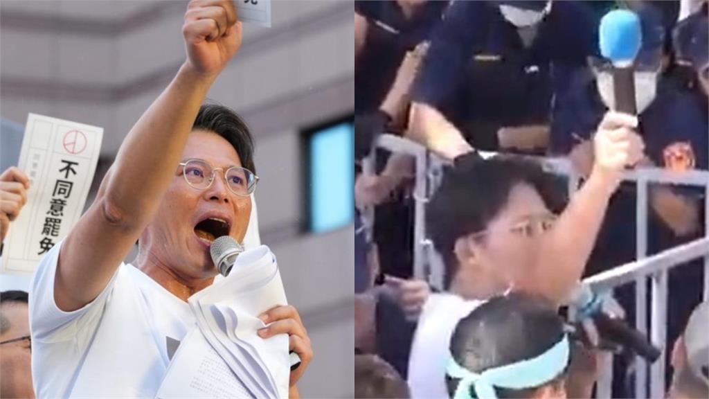 黃國昌帶小草衝撞鐵柵「鬼轉心疼警察」！下秒「員警喝水」又被老師貼臉咆哮了