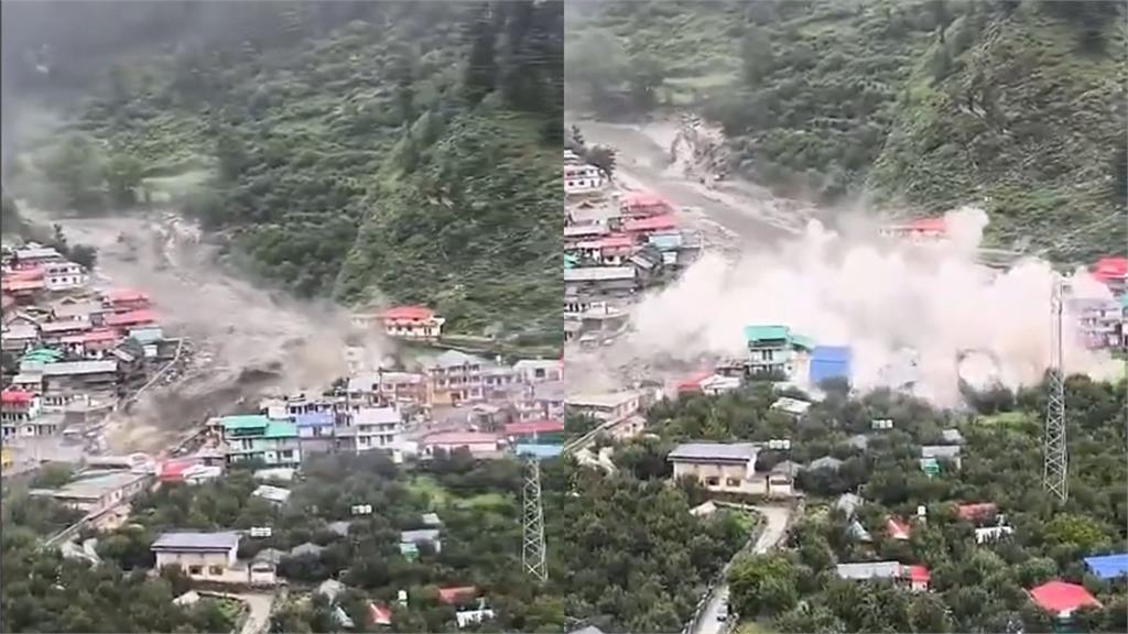 影／印度暴雨紅色警戒！村莊遭「土石流淹沒」畫面曝光⋯逾50人下落不明