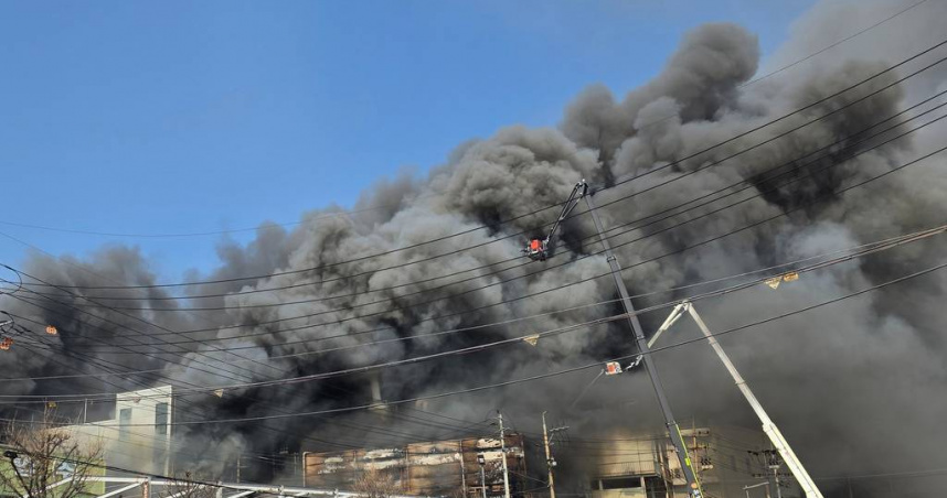 南韓大田工廠火警！大火狂燒50人傷　「國家消防動員」緊急啟動