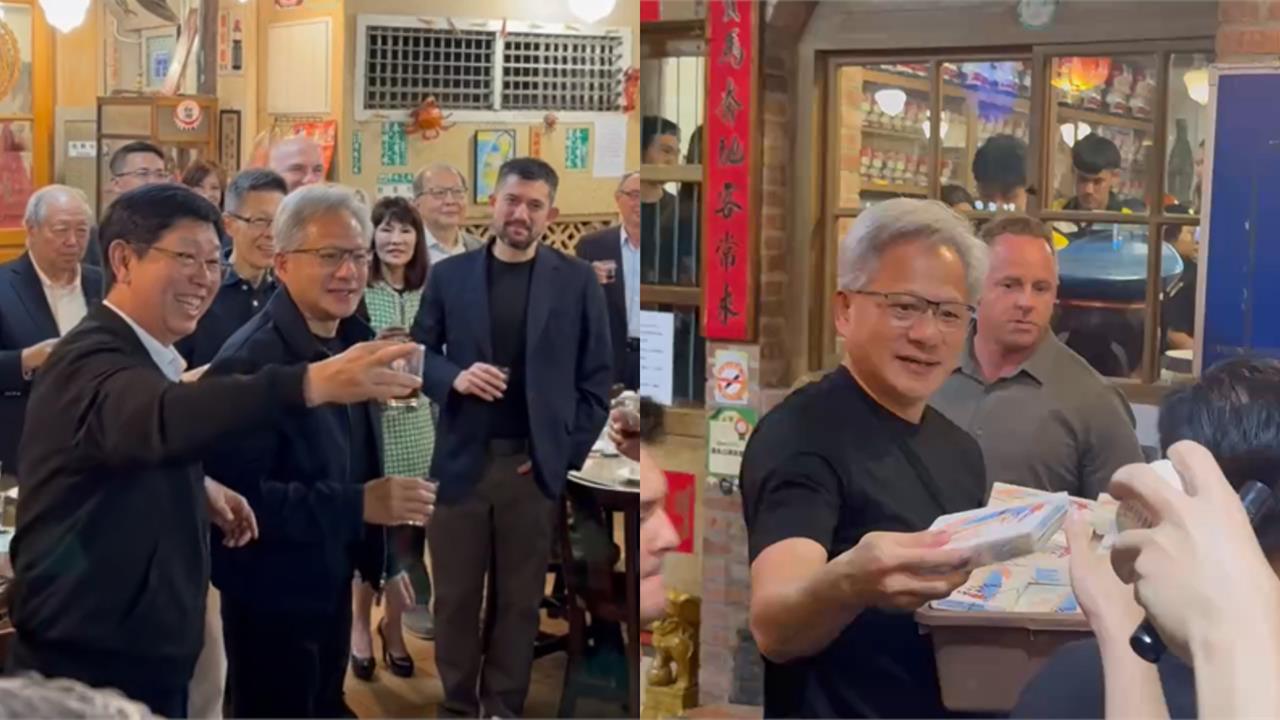黃仁勳來台再被「1美食」擄獲！狂問「在哪買」網笑喊：成功打進AI供應鏈
