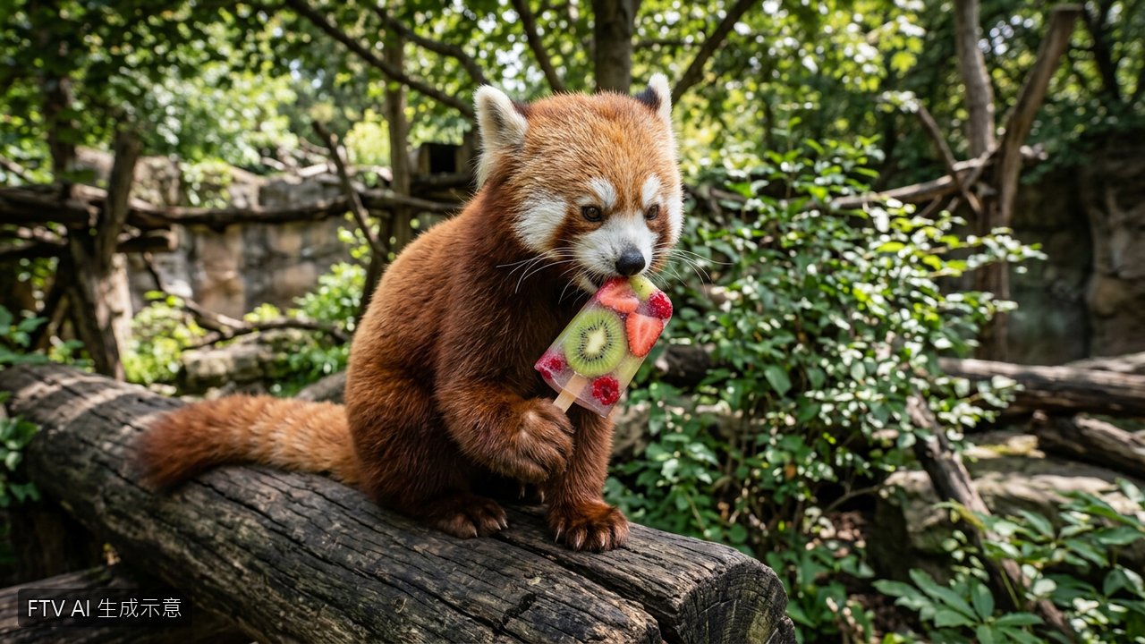 哈爾濱極地公園推消暑特餐　小貓熊水豚大口啃冰棒