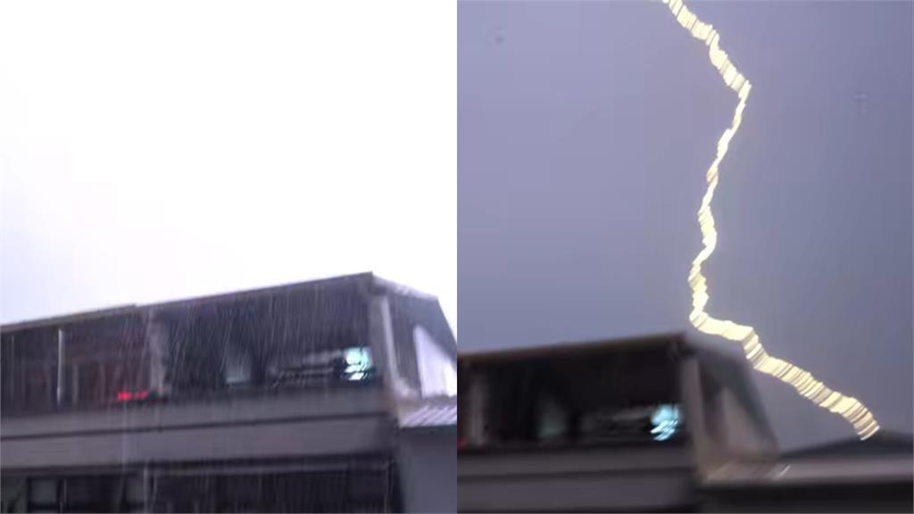 南投草屯雷雨強襲！居民捕捉「紫雷轟頂」駭人瞬間⋯網抖問：誰在發誓
