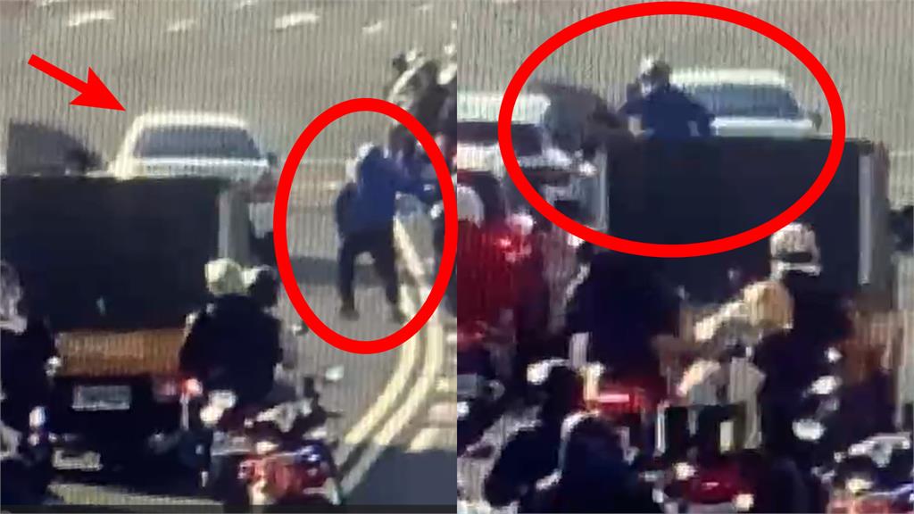 【有片】龜山逃逸移工被拖下車 「空車持續滑行」他上演神救援