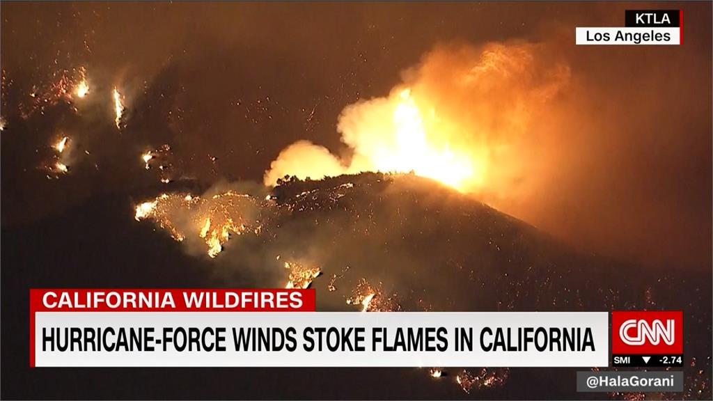 加州野火燒不停 一度進逼雷根總統圖書館