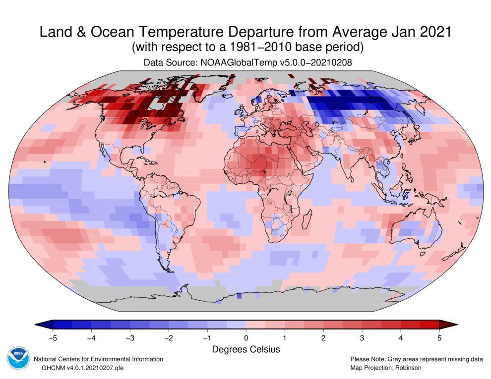 快新聞／142年來第7高溫！鄭明典秀1月全球均溫圖 網友嚇「地球暖化相當明顯」
