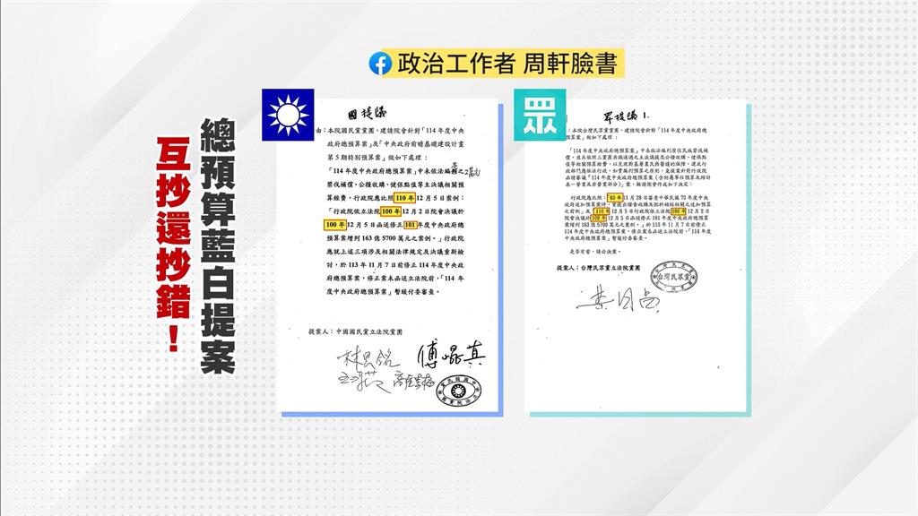 總預算案六度被封殺　藍白提案疑互抄還抄錯