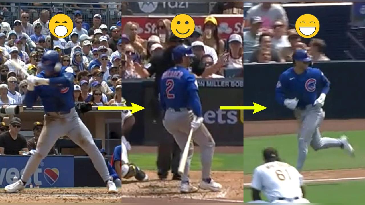 MLB(影)／直球砸頭竟沒事？小熊打者「頭部觸身→抖肩舞→笑著上壘」化解驚悚場面