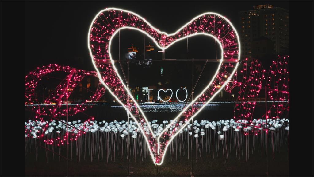 西拉雅廣場3萬朵玫瑰燈海　彷彿夜空中點點繁星　超浪漫！