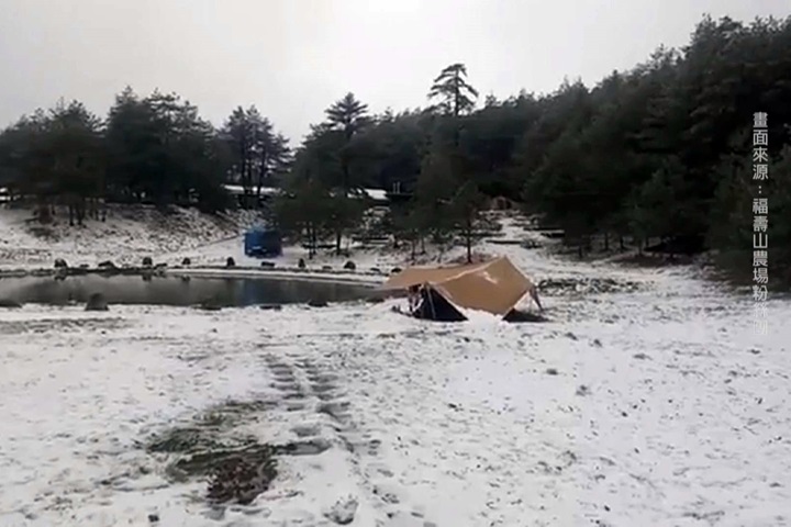 寒流持續發威 福壽山成了雪白世界！