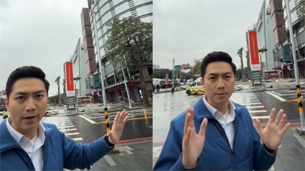 台中新光三越氣爆「藍委廖偉翔衝現場直播」！四叉貓開罵「作秀」：工安帽沒戴