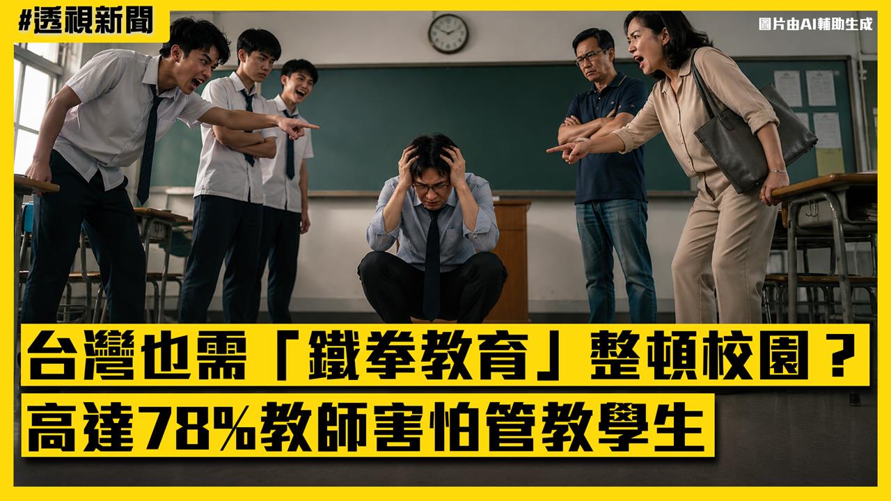 透視新聞／台灣也需「鐵拳教育」整頓校園？高達78%教師害怕管教學生