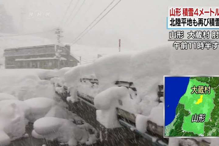 強烈寒流襲日 山形積雪達4.3公尺刷新紀錄