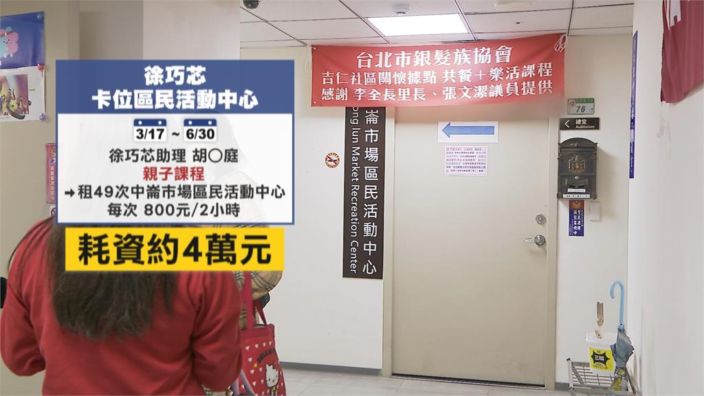 徐巧芯狂砸錢租借居民活動中心　罷團質疑「技術性干預罷免」
