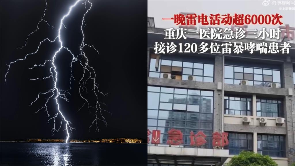 天有異象？雷電1晚狂轟6000多次！重慶人集體「雷暴哮喘」半夜擠爆醫院