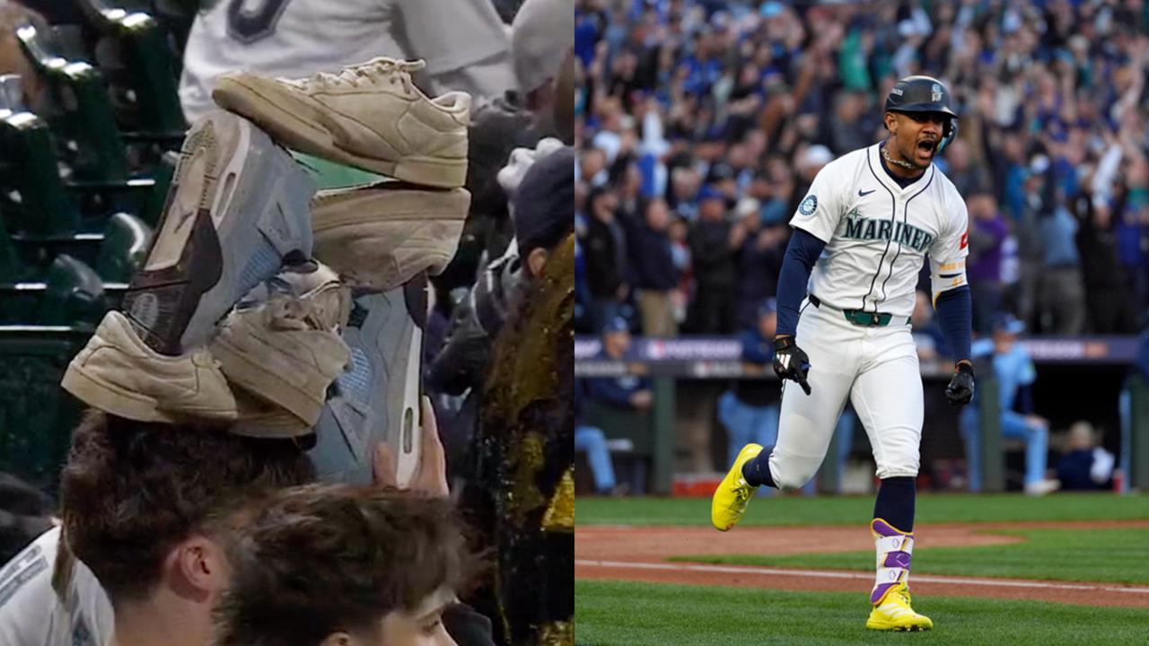 MLB(影)/這哪招?水手球迷「逆轉鞋塔作法」拚大逆轉 球賽主播見狀都嚇傻
