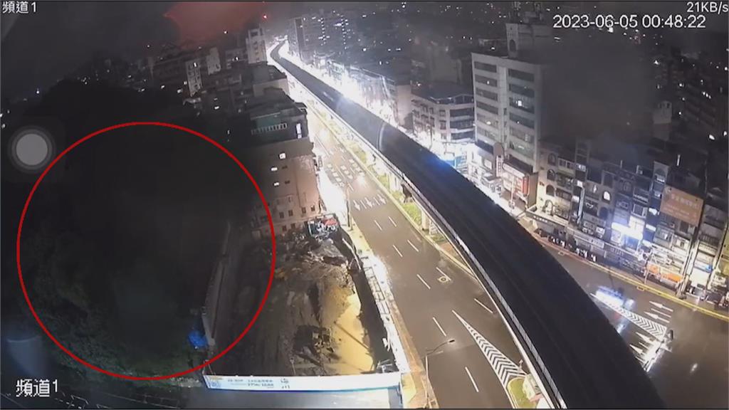 工地擋土牆大雨後崩落瞬間畫面曝光　承監造商各罰九萬勒令停工