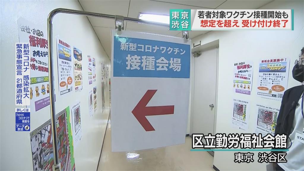 日本澀谷設青壯年接種站　16-39歲打疫苗免登記