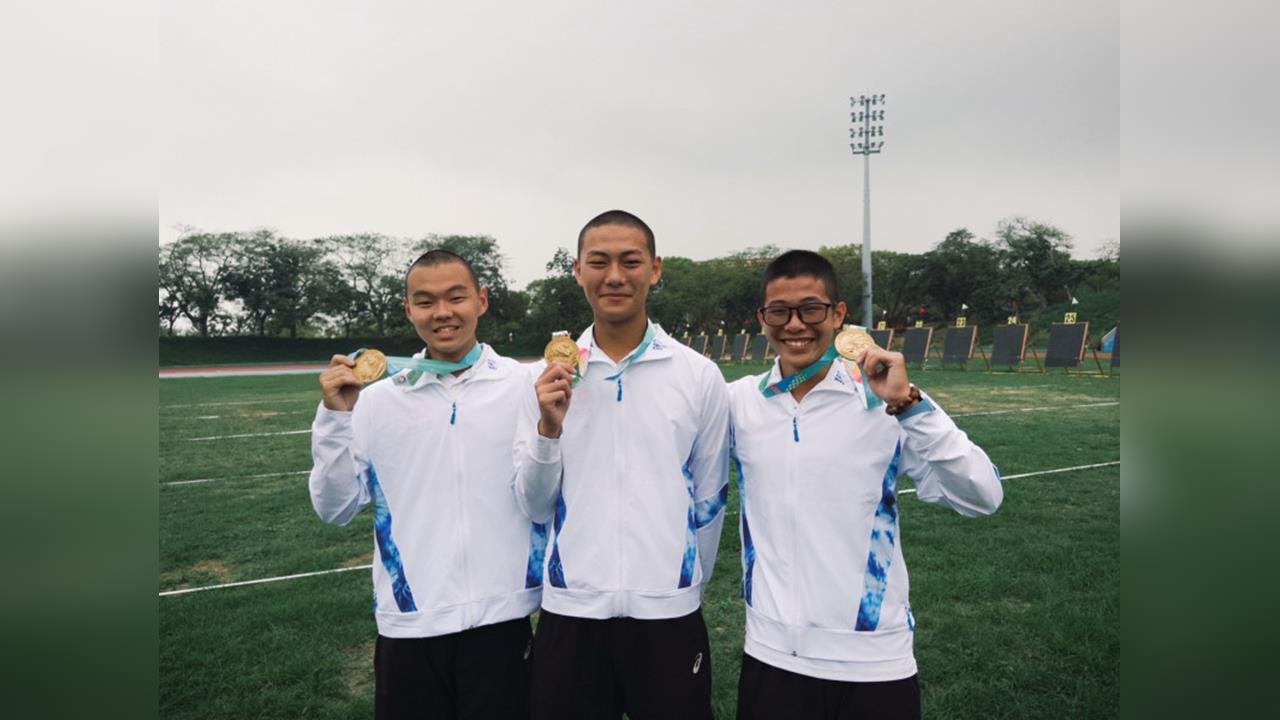 全中運／首度參賽就奪反曲弓男團金牌！新北明德高中陳彥廷、簡苡倫、羅名蓨未來可期